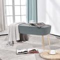 Adeco Velvet Footrest Bench with Metal Legs - Stylish Bed End Stool and Dressing Chair