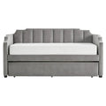 iNSPIRE Q Modern Chareau Glam Grey Velvet Daybed