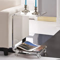 C-Shaped 100% Acrylic Accent Table for Indoor/Outdoor Use