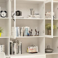 78.7-Inch Modular White Curio Cabinet with Glass Doors for Buffet Display