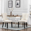 Set of 2 Grandview Tufted Upholstered Dining Chairs with Nailhead Trim and Ring Pull