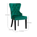 Set of 2 Grandview Tufted Upholstered Dining Chairs with Nailhead Trim and Ring Pull