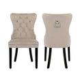 Set of 2 Grandview Tufted Upholstered Dining Chairs with Nailhead Trim and Ring Pull