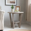 COZAYH Set of 2 Rustic Farmhouse End Tables with Storage Shelf - Vintage Grey French Country Accent Side Tables
