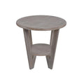 COZAYH Set of 2 Rustic Farmhouse End Tables with Storage Shelf - Vintage Grey French Country Accent Side Tables