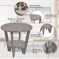 COZAYH Set of 2 Rustic Farmhouse End Tables with Storage Shelf - Vintage Grey French Country Accent Side Tables