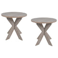 COZAYH Set of 2 Rustic Farmhouse End Tables with Storage Shelf - Vintage Grey French Country Accent Side Tables