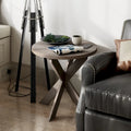 COZAYH Set of 2 Rustic Farmhouse End Tables with Storage Shelf - Vintage Grey French Country Accent Side Tables