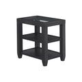 Cordero 16-Inch Wide Wood and Glass Top Chairside End Table with Shelf Storage