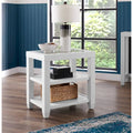 Cordero 16-Inch Wide Wood and Glass Top Chairside End Table with Shelf Storage