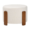 Finlay Contemporary Japandi Boucle Upholstered Wood Ottoman