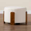 Finlay Contemporary Japandi Boucle Upholstered Wood Ottoman