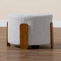 Finlay Contemporary Japandi Boucle Upholstered Wood Ottoman