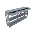 Oxford 60-Inch Console Table with Shelves and 2 Drawers by Convenience Concepts