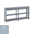 Oxford 60-Inch Console Table with Shelves and 2 Drawers by Convenience Concepts