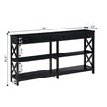 Oxford 60-Inch Console Table with Shelves and 2 Drawers by Convenience Concepts