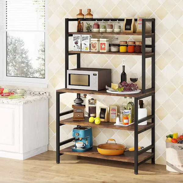 5-Tier Kitchen Baker's Rack with Storage - Microwave Oven Cart