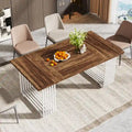 Contemporary 70.8-Inch White Dining Table for 6-8 Guests