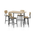 Cairo 5-Piece Counter Height Dining Table Set in Industrial Metal by Furniture of America