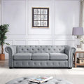 Corvus Aleksis Tufted Chesterfield 3-Seat Sofa with Elegant Rolled Arms