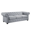 Corvus Aleksis Tufted Chesterfield 3-Seat Sofa with Elegant Rolled Arms
