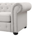 Corvus Aleksis Tufted Chesterfield 3-Seat Sofa with Elegant Rolled Arms