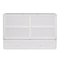 Nestfair White Queen-Sized Murphy Bed with Drawer and Shelves - Mobile Design