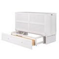 Nestfair White Queen-Sized Murphy Bed with Drawer and Shelves - Mobile Design