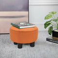 Adeco Modern Velvet Round Ottoman Footrest Stool with Padded Seat