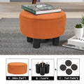 Adeco Modern Velvet Round Ottoman Footrest Stool with Padded Seat
