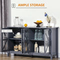HOMCOM Kitchen Sideboard Buffet Cabinet with Adjustable Shelves for Versatile Storage
