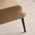 Set of 2 High-Back Tufted Accent Chairs in Cream, Brown, and Taupe