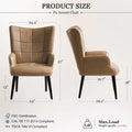 Set of 2 High-Back Tufted Accent Chairs in Cream, Brown, and Taupe