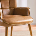 Set of 2 High-Back Tufted Accent Chairs in Cream, Brown, and Taupe