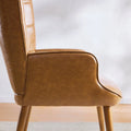 Set of 2 High-Back Tufted Accent Chairs in Cream, Brown, and Taupe
