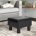 Adeco Faux Leather Footrest Ottoman with Plush Upholstery