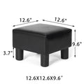 Adeco Faux Leather Footrest Ottoman with Plush Upholstery