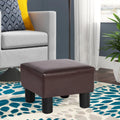 Adeco Faux Leather Footrest Ottoman with Plush Upholstery
