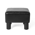 Adeco Faux Leather Footrest Ottoman with Plush Upholstery