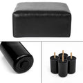 Adeco Faux Leather Footrest Ottoman with Plush Upholstery