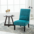 Porch & Den Vista Armless Chenille Accent Chair with Kidney Pillow