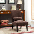 Porch & Den Vista Armless Chenille Accent Chair with Kidney Pillow