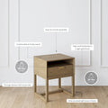 Nathan James Luke Wooden End Table with Storage Drawer and Open Cubby