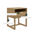 Nathan James Luke Wooden End Table with Storage Drawer and Open Cubby