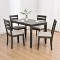 Set of 4 Slat Back Wooden Dining Chairs