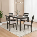 Set of 4 Slat Back Wooden Dining Chairs