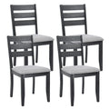Set of 4 Slat Back Wooden Dining Chairs