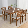 Set of 4 Slat Back Wooden Dining Chairs