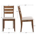 Set of 4 Slat Back Wooden Dining Chairs
