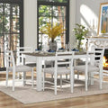 Nestfair 7-Piece Wooden Dining Set: Table with 6 Chairs and 2 Storage Drawers